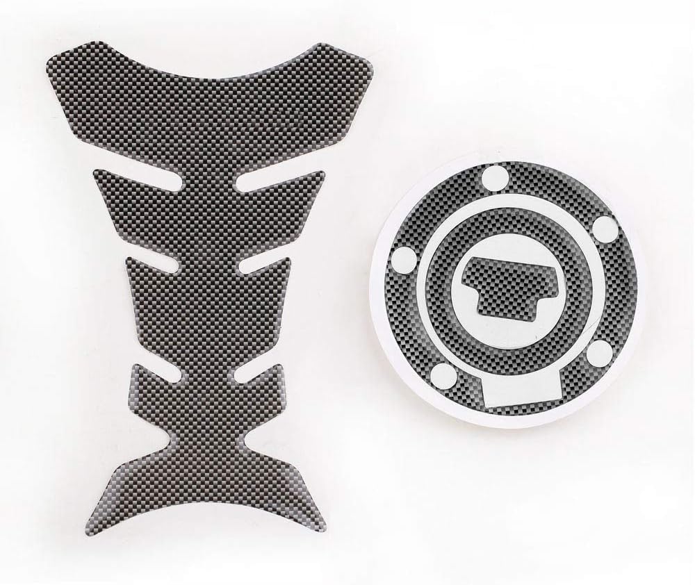 New Carbon-Look Fuel Tank Decal Pad + Gas Cap Pad Cover Sticker for Yamaha YZF R1 R6