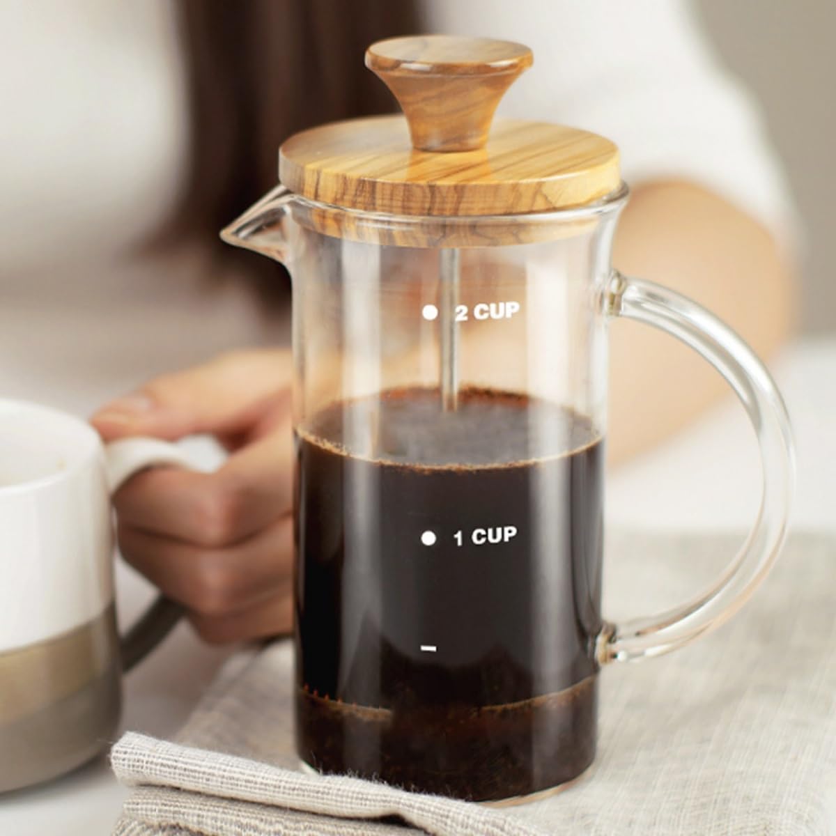 Ekspres Do Kawy Typu French Press, Ekspres Do Kawy Espresso, Zagęszczony Borokrzemianowy Dzbanek Do Kawy Z 3 Filtrami Ze Stali Nierdzewnej, Ekspres Do Kawy Na Zimno(/Brown,800ml)