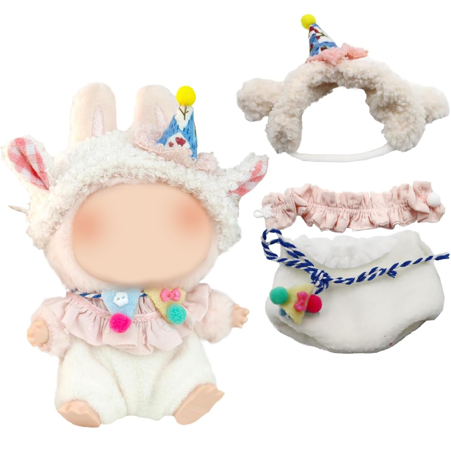 Vestiti Per Bambole Labubu 17 Cm - Set Pigiama Lusso Tema Notte, Outfit Elegante, Tessuto Elastico (Senza Bambola)