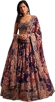 Indian Bollywood Stylish Designer Ready to Wear Lehenga Choli Party Wear Pakistani Beautiful Choli (PERPLE, L), Large