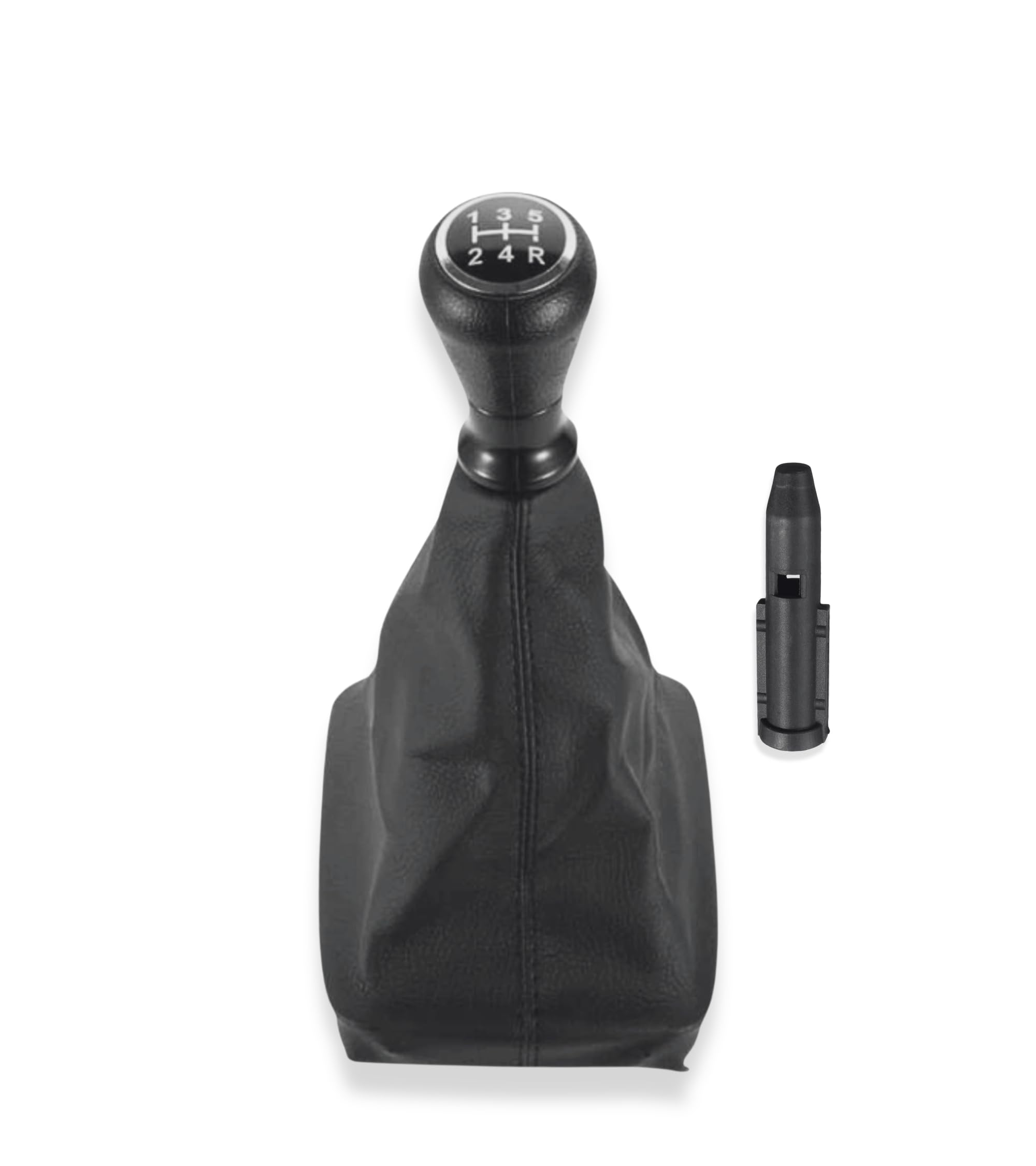 1neiSmartech Kit pommeau 5 vitesses et casque en simili cuir compatible avec Peugeot 206, 206 Plus, 406 - avec adaptateur en pla