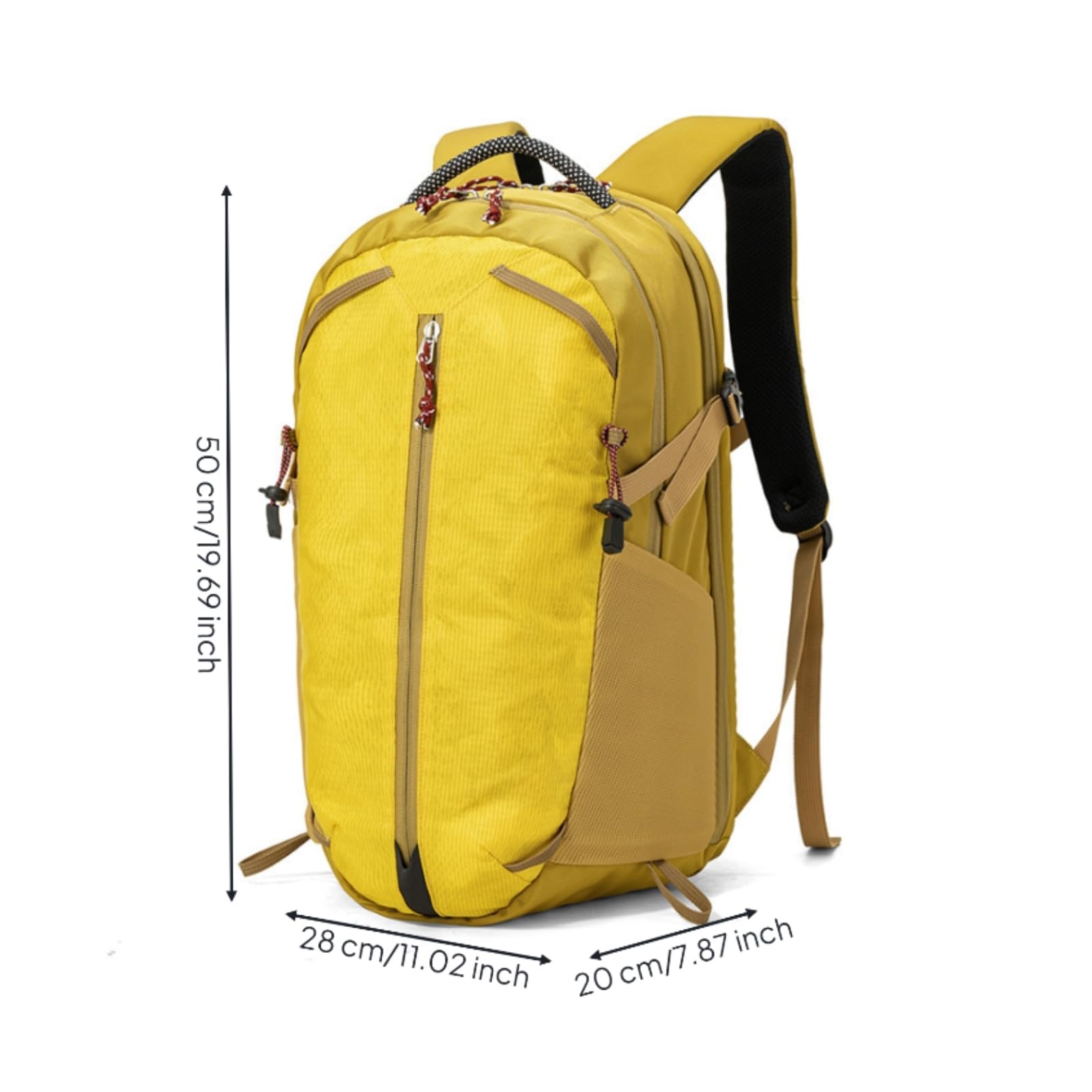 Zaino con Tasche Laterali Leggero, Giallo, Giallo, Taglia Unica Per Adulti
