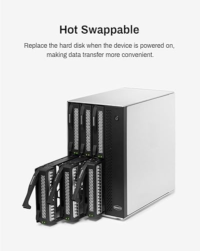 Miniatura 8 de TERRAMASTER Caja de disco duro externo D6-320 - USB 3.2 Gen2 10Gbps Tipo-C HDD Almacenamiento Intercambiable en caliente Plug and Play (sin disco)