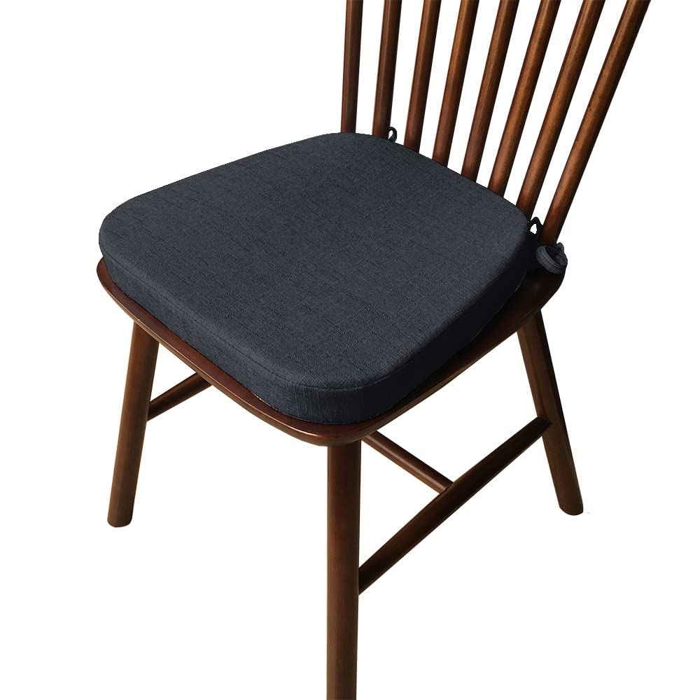 Coussin De Chaise Fer à Cheval - Similicuir Noir Antidérapant - Imperméable - Dimensions 43x40 Cm - Avec Attaches Pour Fixation