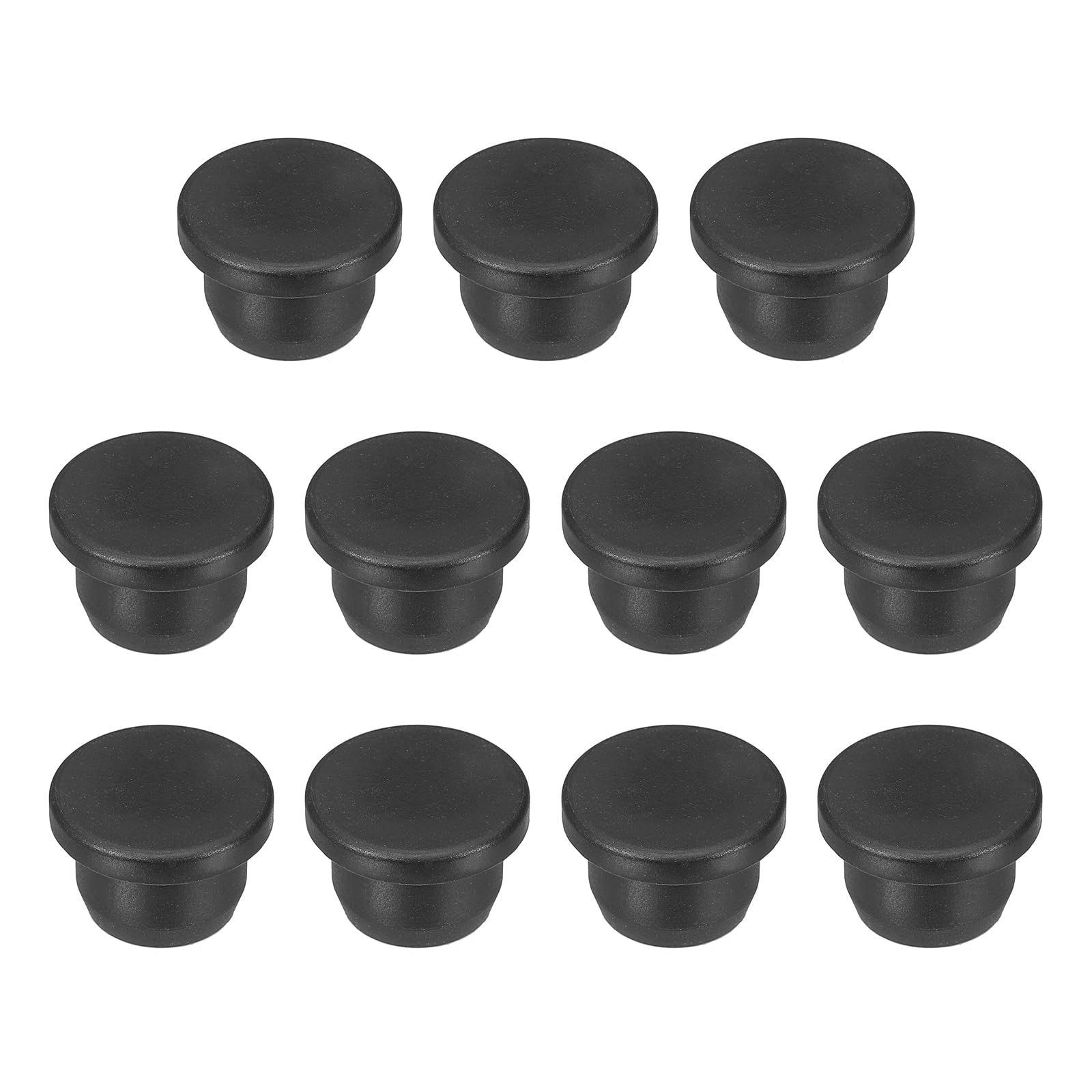 sourcing map 11pcs T-Shaped Silicone Plugs 15.5mm 5/8 Inch Dia Snap in Plug Hole Seal Cover Round Rubber Stopper for 15-15.5mm Holes Kitchen Rubber Bulkheads Waterproof Sealing, Black