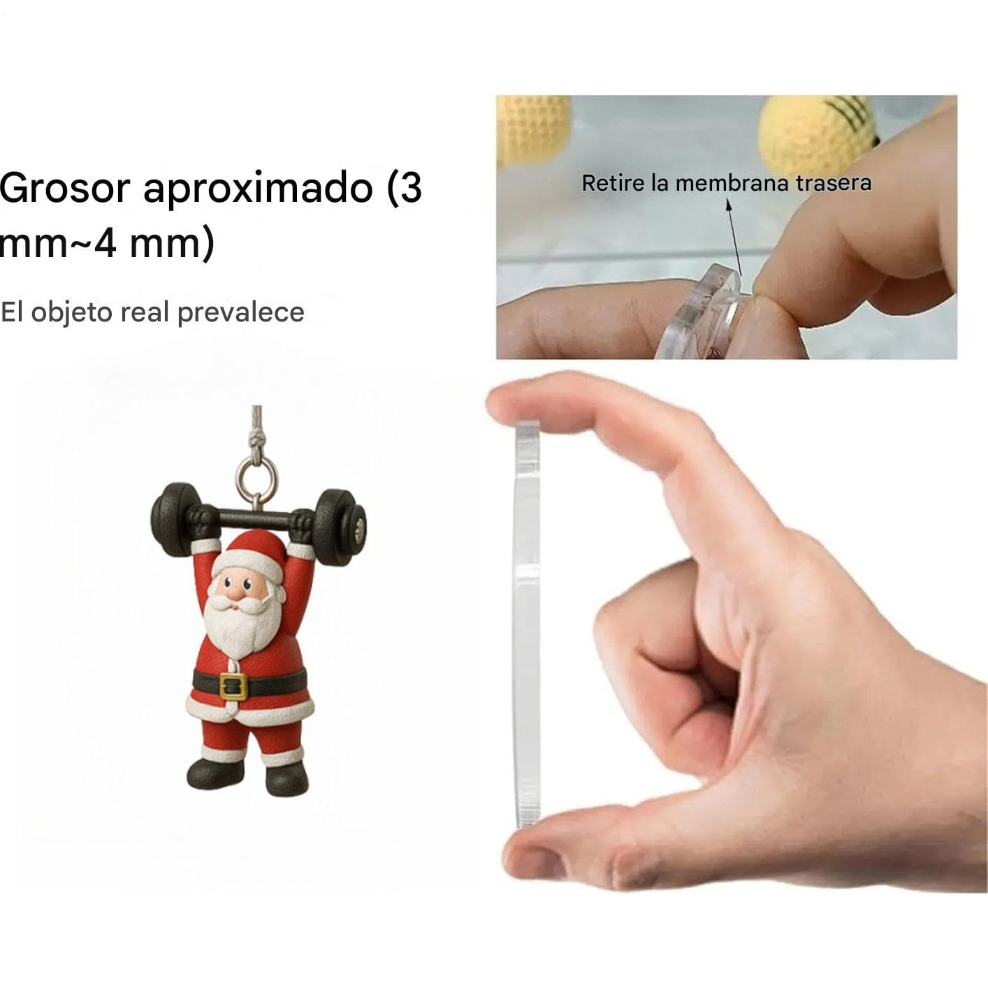 Calendario De Adviento De Cuenta Atrás Navideña - de Cuenta Atrás en | Acrílico 2D,24 Días Accesorios de Fitness Decoraciones para Árbol de Navidad - Para De Invierno, Gimnasio En Casa, V