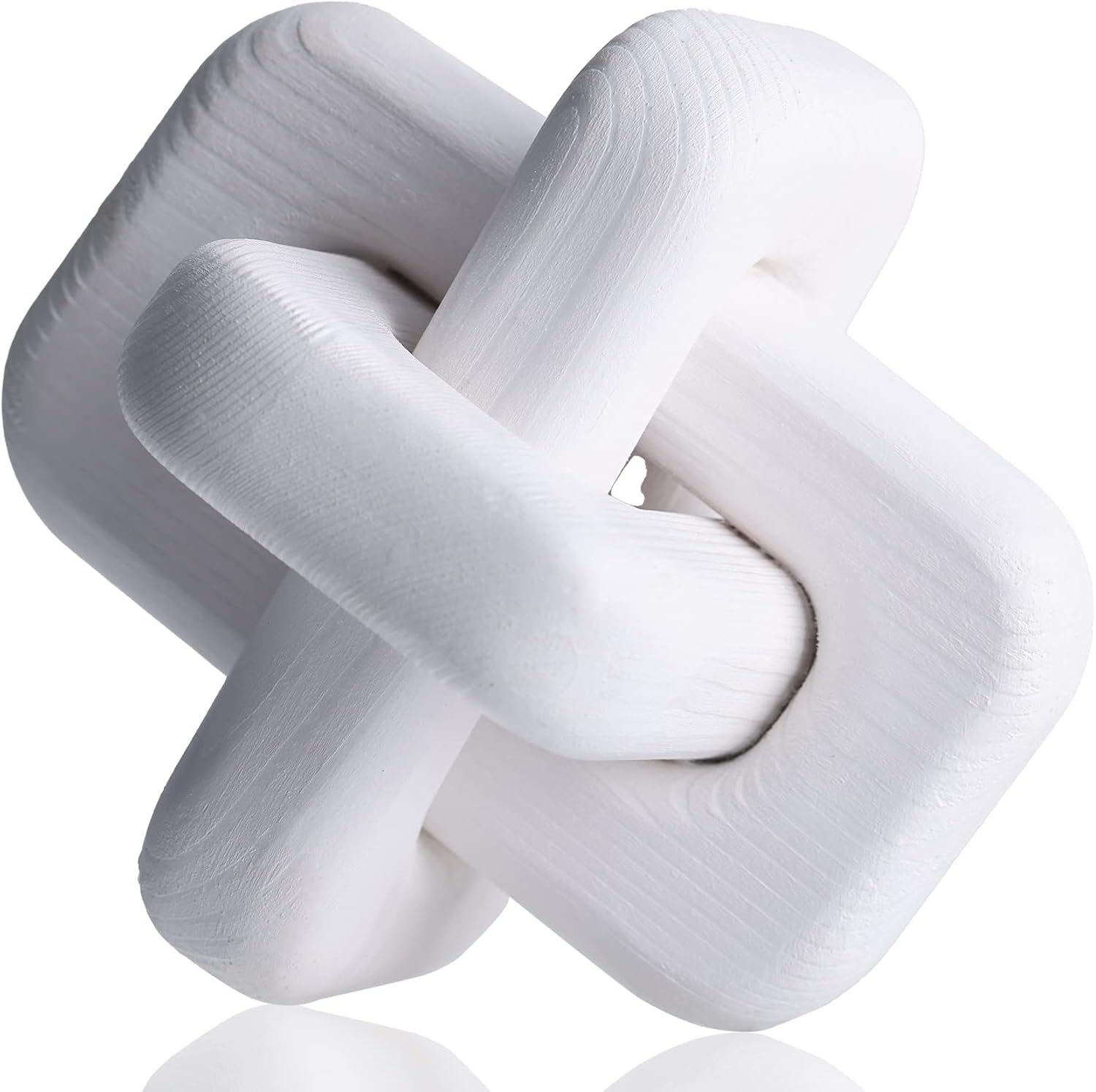 LCCCK White Knot Decor Wood Knick Knacks Home Decor, Modern