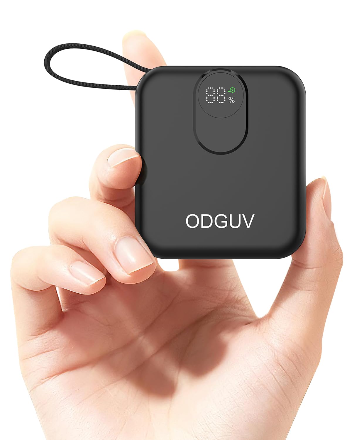 Small Portable Charger with Built-in Cables 22 5W Fast Charging Power Bank USB-C Mini Battery Pack 10000mAh Travel