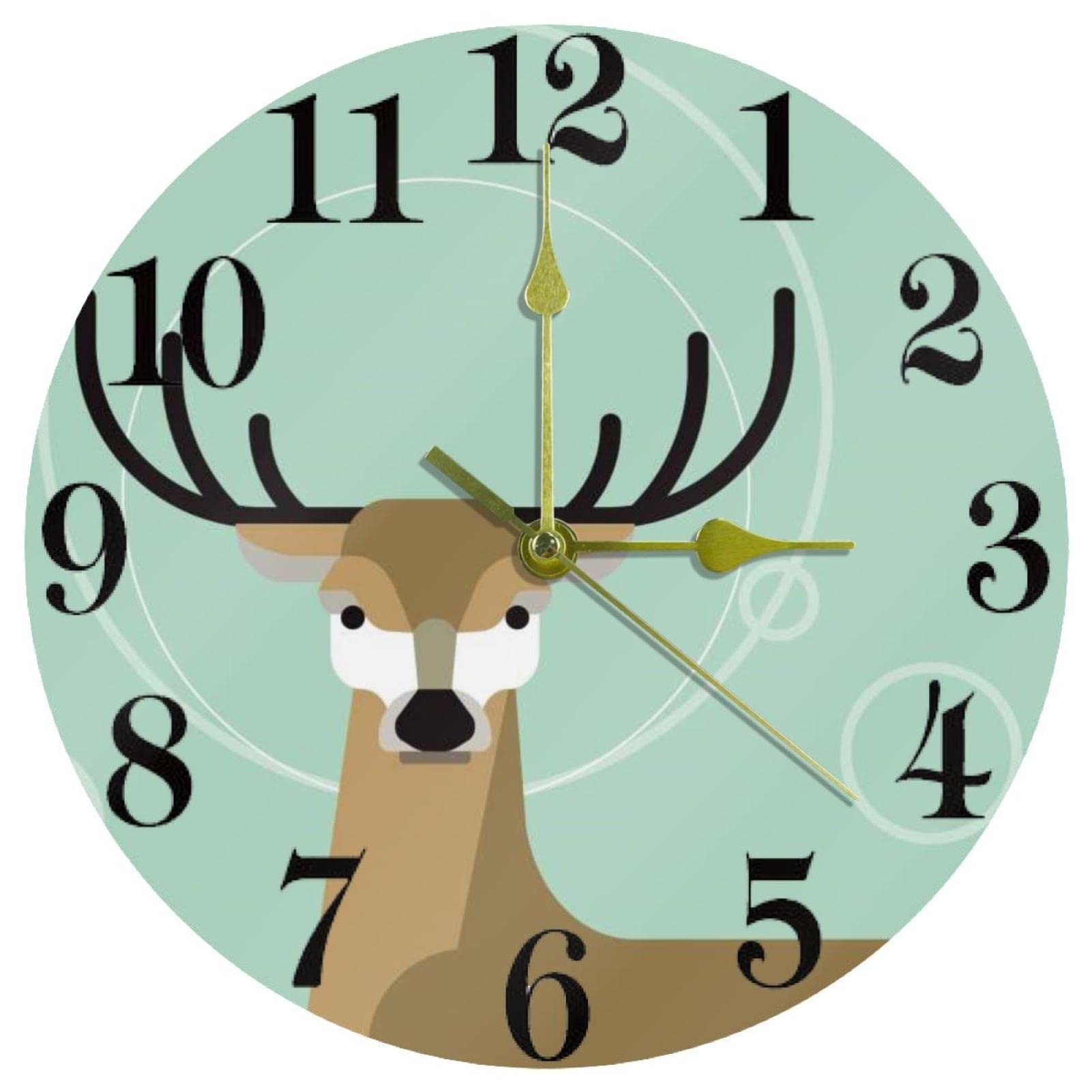 Horloge murale silencieuse sans tic-tac à piles avec motifs animaux rigolos
