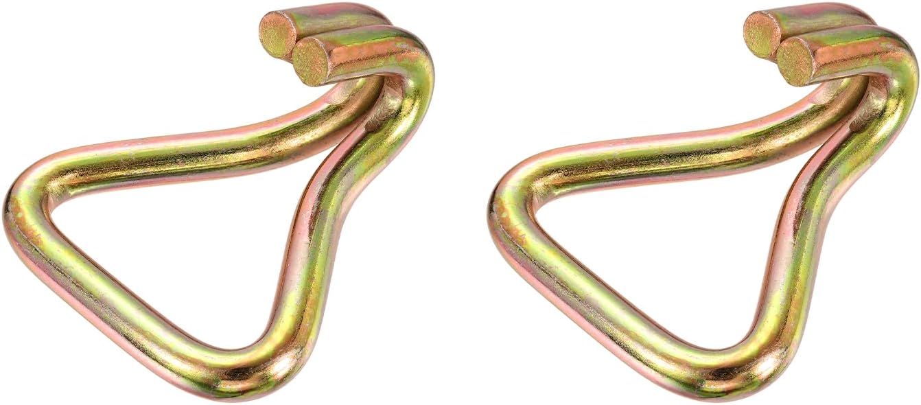 uxcell 2Pcs Double J Hook Hook, 16.5mm Dia 15432 lbs Ratchet Strap Tie Down Hook for 4" Tie Down Straps Wedding, Cars Trucks Trailers, Double Row Hooks Binder Accessories