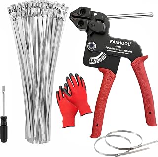 113-Piece Stainless Steel Zip Ties Gun Kit, Stainless Steel Ties with Tool