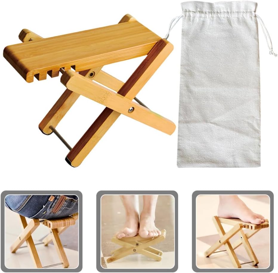 VICASKY Wooden Guitar Stool Portable Folding Design for Guitar Players Compact with Bag for Easy Carrying Durable and Sturdy Footstool for Home Office Use