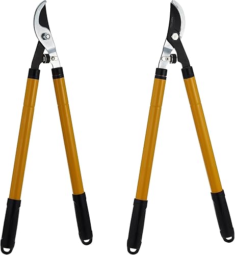 Miniatura 5 de TOLSEN Podadoras y podadoras de derivación, podadora telescópica de árbol, podadora de yunque, mango extensible de trinquete de 26 a 36 pulgadas,