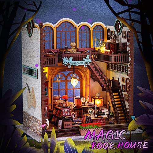 Insgen Diy Miniature Dollhouse Greenhouse Building Room Kit, Wooden Diorama Book Nook House Kits Build Crafts For Adults, Mini Street Tiny Library House Making Kit 1:24 Scale #TOP5