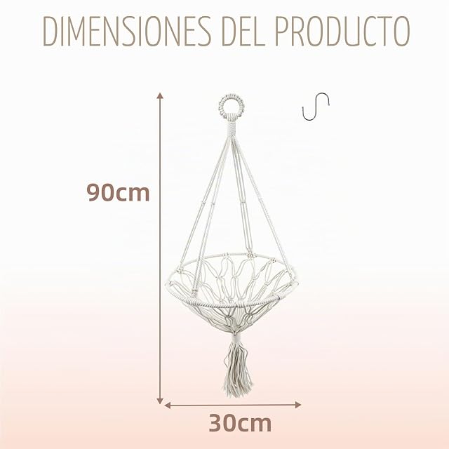 Foto 2 de 8 de xiruiubao Hamaca Gato,Cama Colgante para Gatos en Macramé con Flecos para Gatitos de 1,5 A 4 KG,Hamaca…