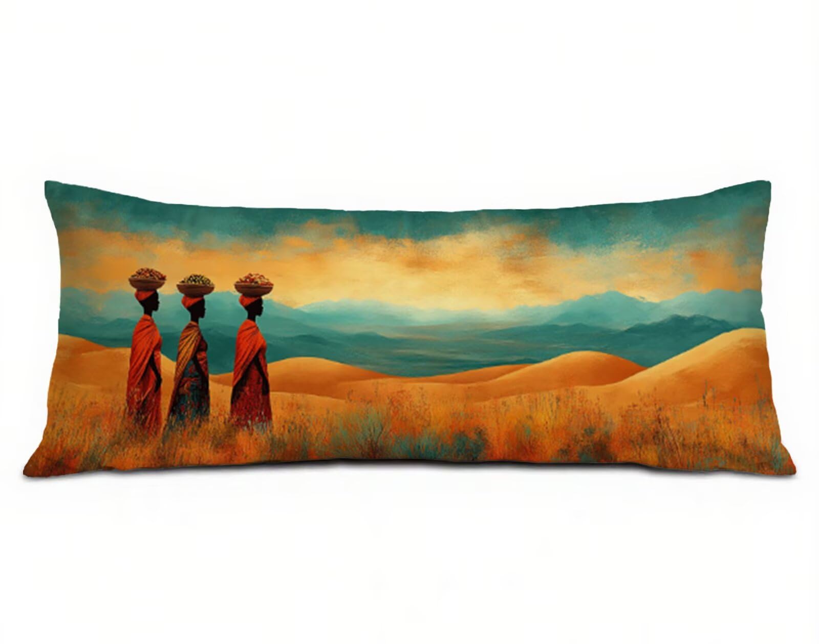 Poszewka na poduszkę do spania na boku, Afryka, 60 x 180 cm, damska duża poszewka na poduszkę, len, poprawia jakość snu, długie poduszki na Boże Narodzenie, dekoracja, kanapę, łóżko, prezenty R-5214