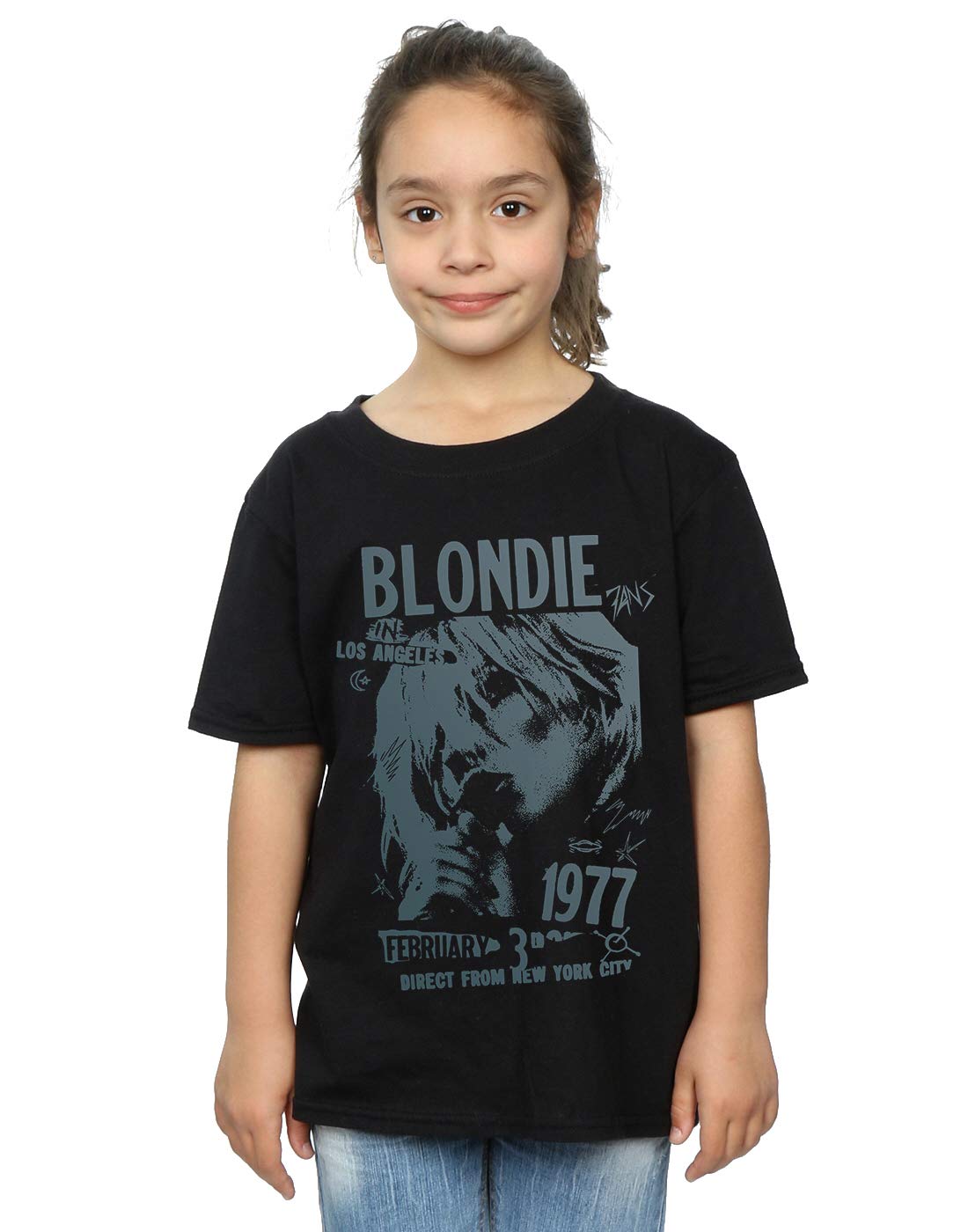 Absolute Cult Blondie Girls Tour 1977 Chest T-Shirt Black 3-4 Years