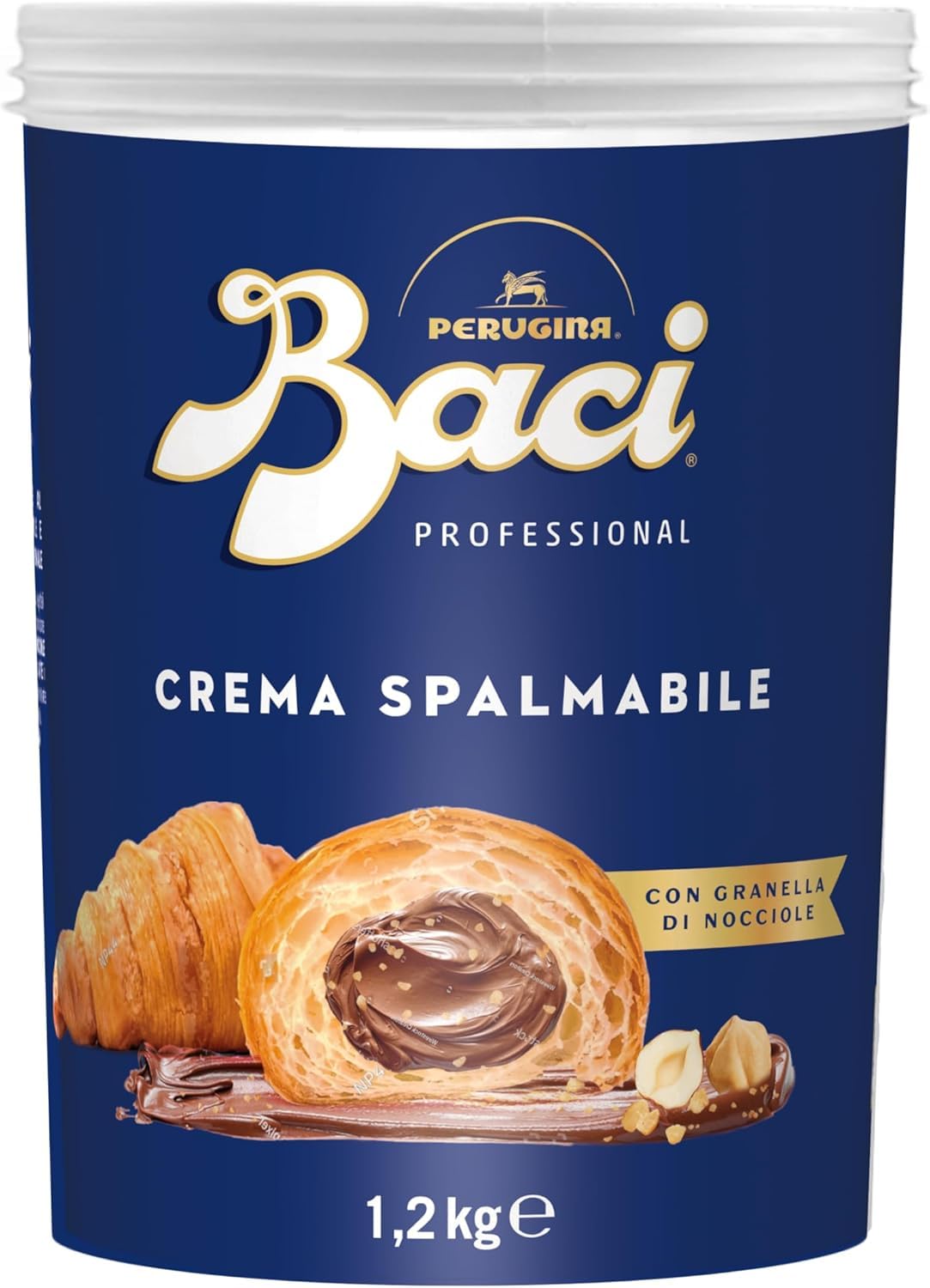 PZ 2 BARATTOLI DI CREMA SPALMABILE 1,2KG CREMA SPALMABILE CON NOCCIOLE E CACAO PER GELATERIE E PASTICCERIE BACI PERUGINA