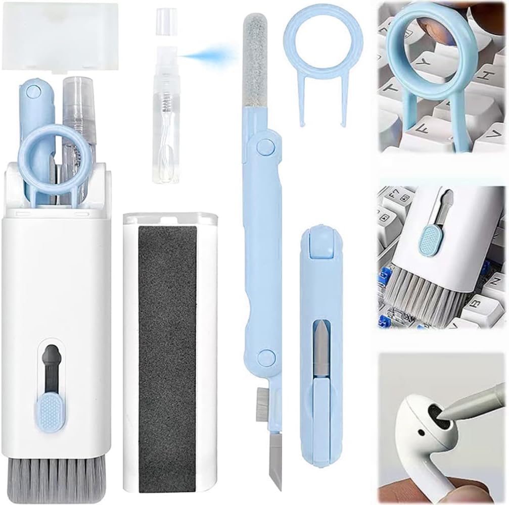 VITION 7-in-1 Electronic Cleaner Kit, Keyboard Cleaner kit, Portable Multifunctional Cleaning Tool for PC Monitor/Earbud/Cell Phone/Laptop/Computer/Bluetooth Earphones (Blue)