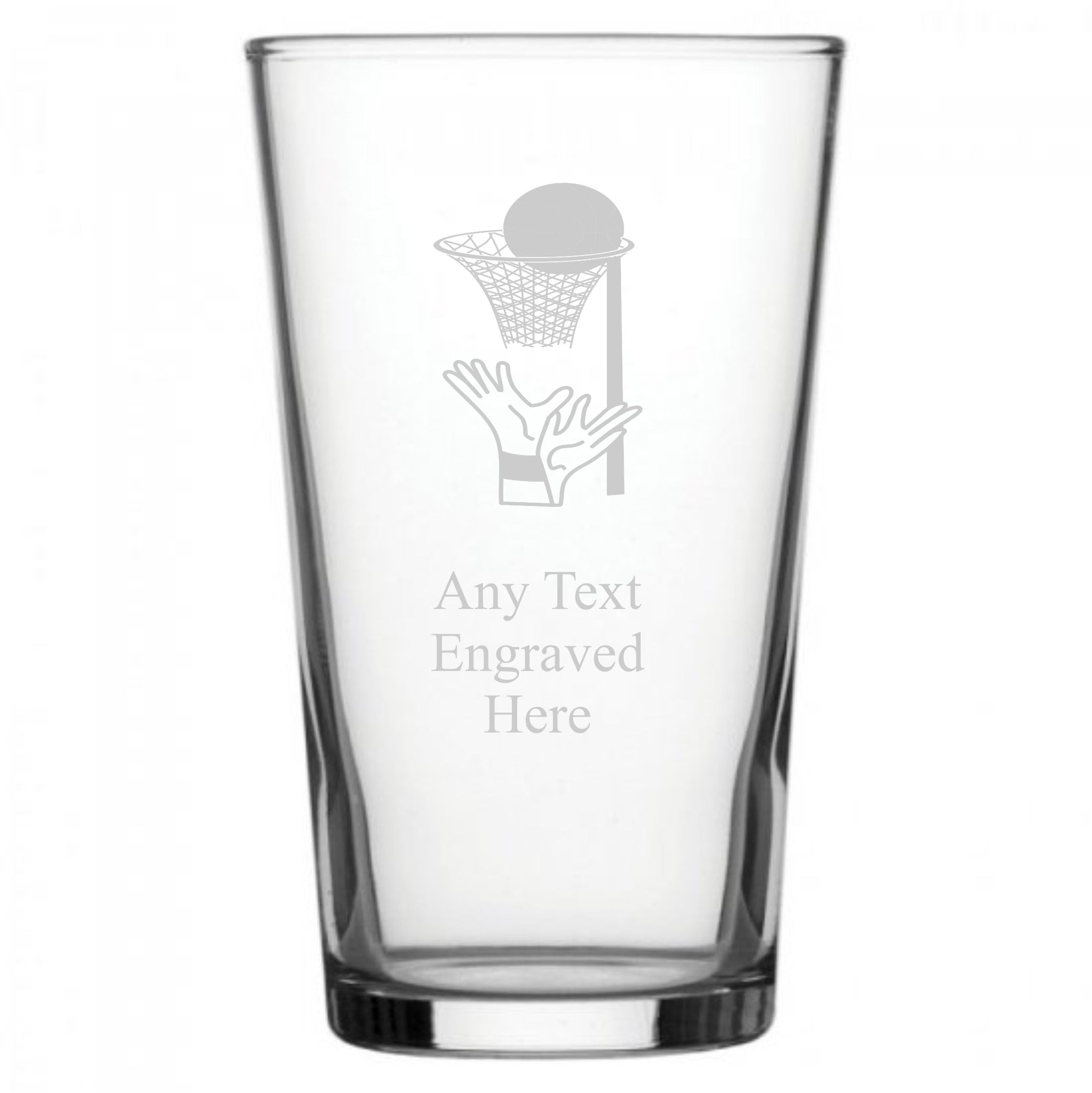 Pint Glass Engraved Basketball PG229 in Silk Lined Gift Box