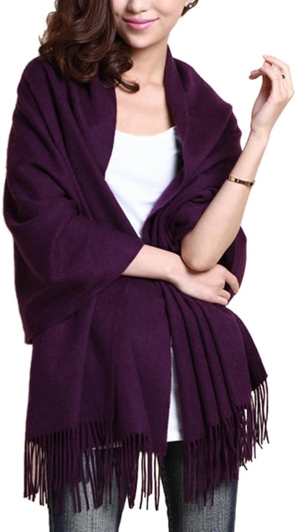 Novawo Wool Shawl Large Thick Pashmina Travel Blanket Scarf Winter Wraps for Women
