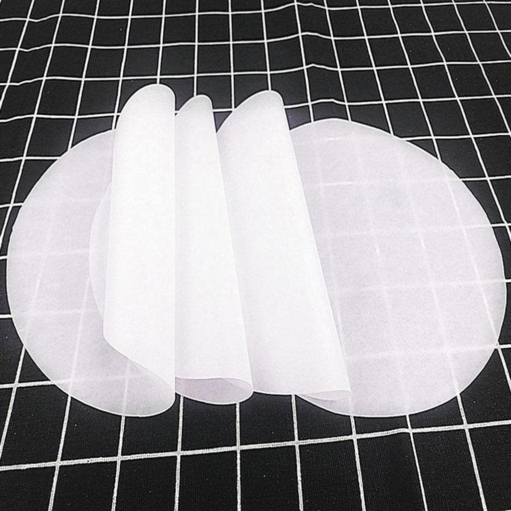 Milageto 5 Paquetes Papel Pergamino Redondo Antiadherente Hojas de Cera para Hornear Discos para Hamburguesa Bases para Pastel Material de Pulpa de Madera, 5 Piezas