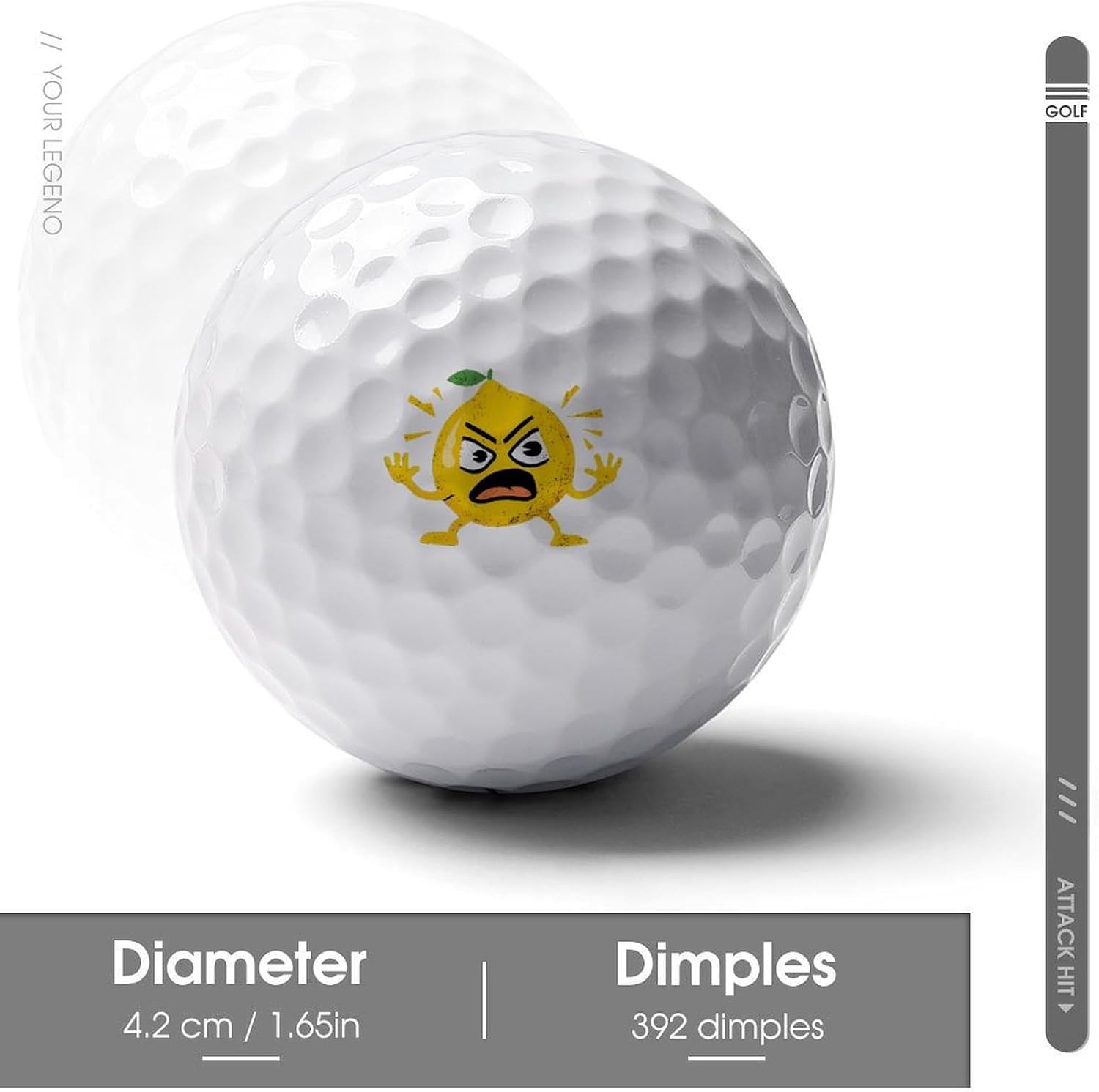 Funny Lemon Rubber Golf Balls Practice Ball Elastic for Training Backyard