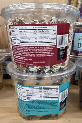 Trader Joe Oatmeal Cranberry & Chocolatey Coated Chocolate Chip Cookie Dunkers 24oz 680g (Two Tubs)