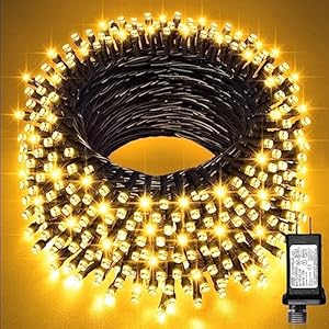 JMEXSUSS 66ft 200 LED Christmas Lights Outdoor Warm White Christmas Lights Indoor Plug in 8 Modes Twinkle String Light for Outside Tree Bedroom Wedding Party Ceiling Home Decorations