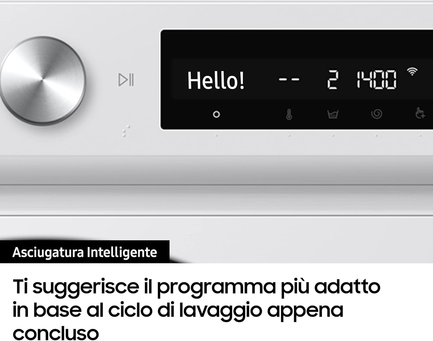 Close-up of the dryer's AI Control panel