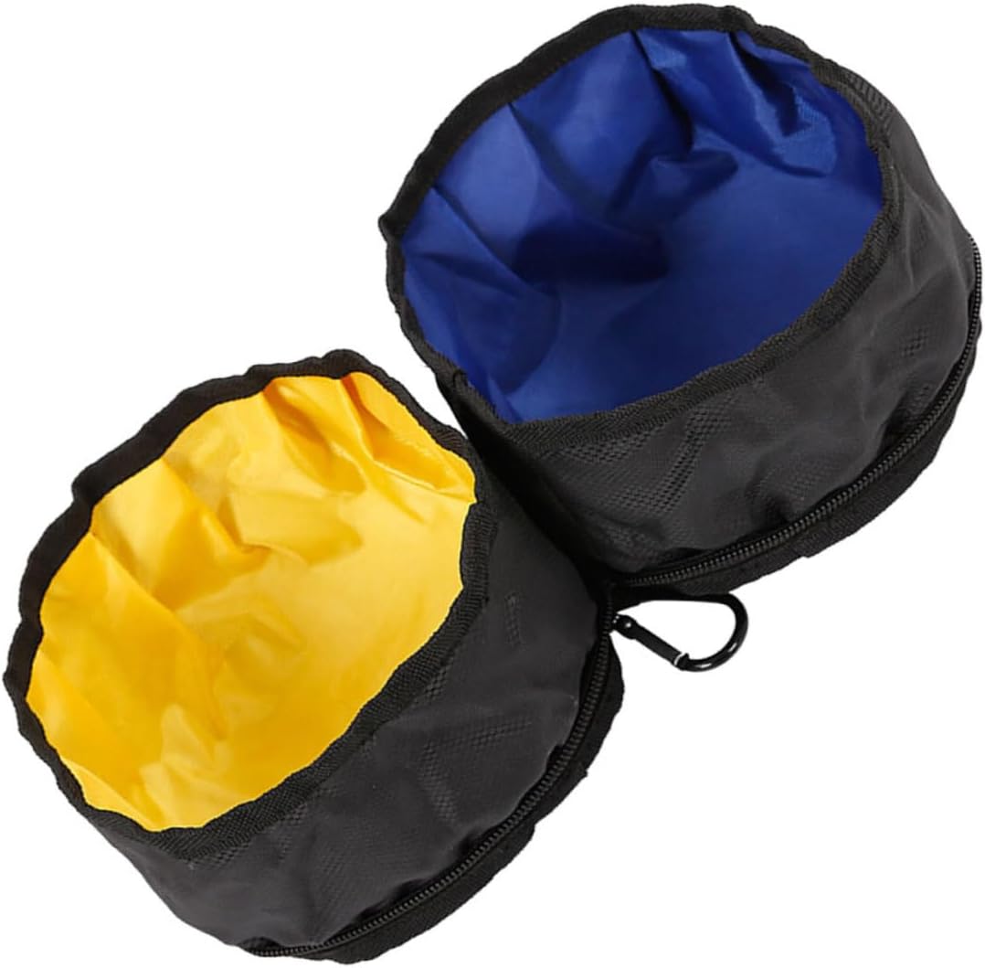 Didiseaon 3pcs Pet Double Bowls Portable Folding Dog Bowls for Outdoor Travel Compact Design Capacity for Food and Water Easy to Carry Pet Supplies