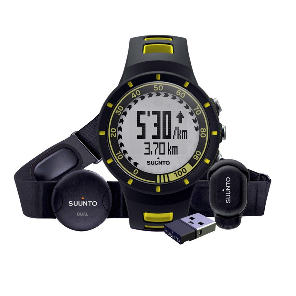 SUUNTO Quest Running Pack Heart Rate Monitors Luxury Watches - Yellow Run/One Size Fits All