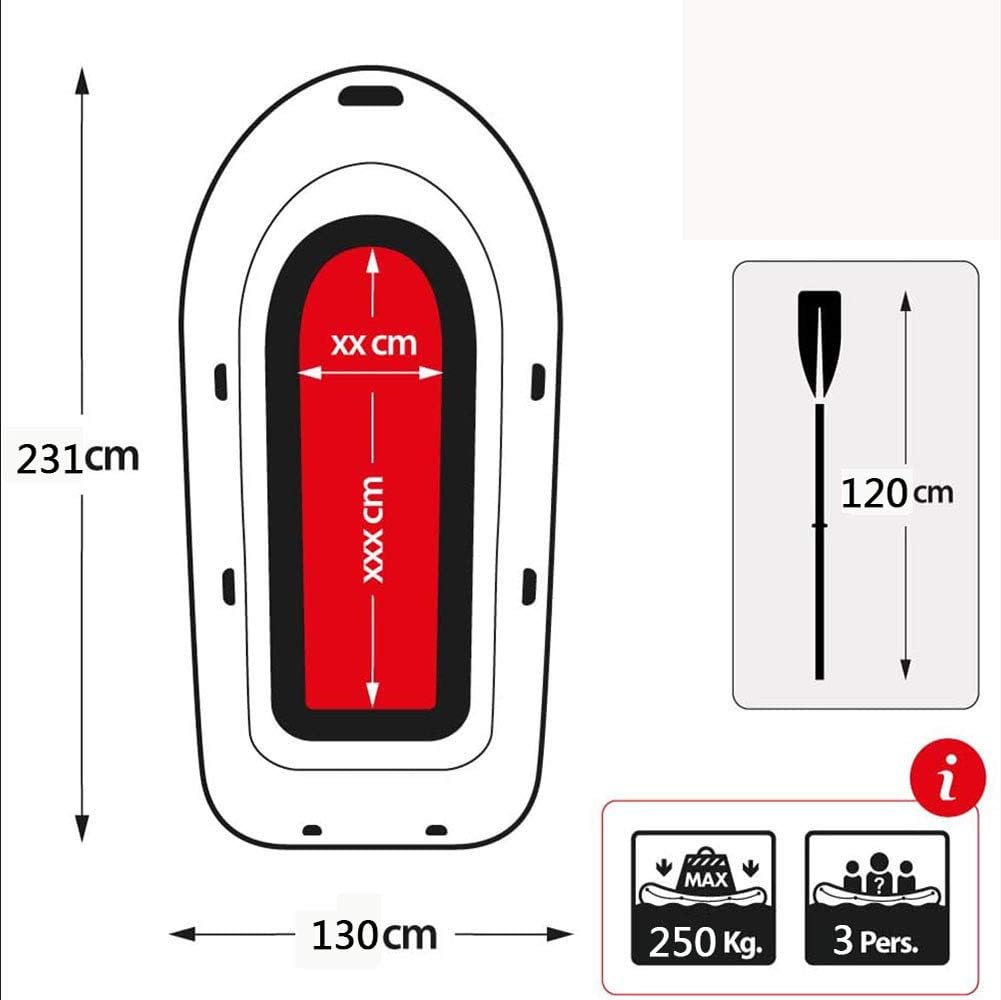 Inflatable Kayak, Single Double Kayak Inflatable Boat Assault Boat Fishing Boat Thickened Rubber Dinghy Folding Canoe