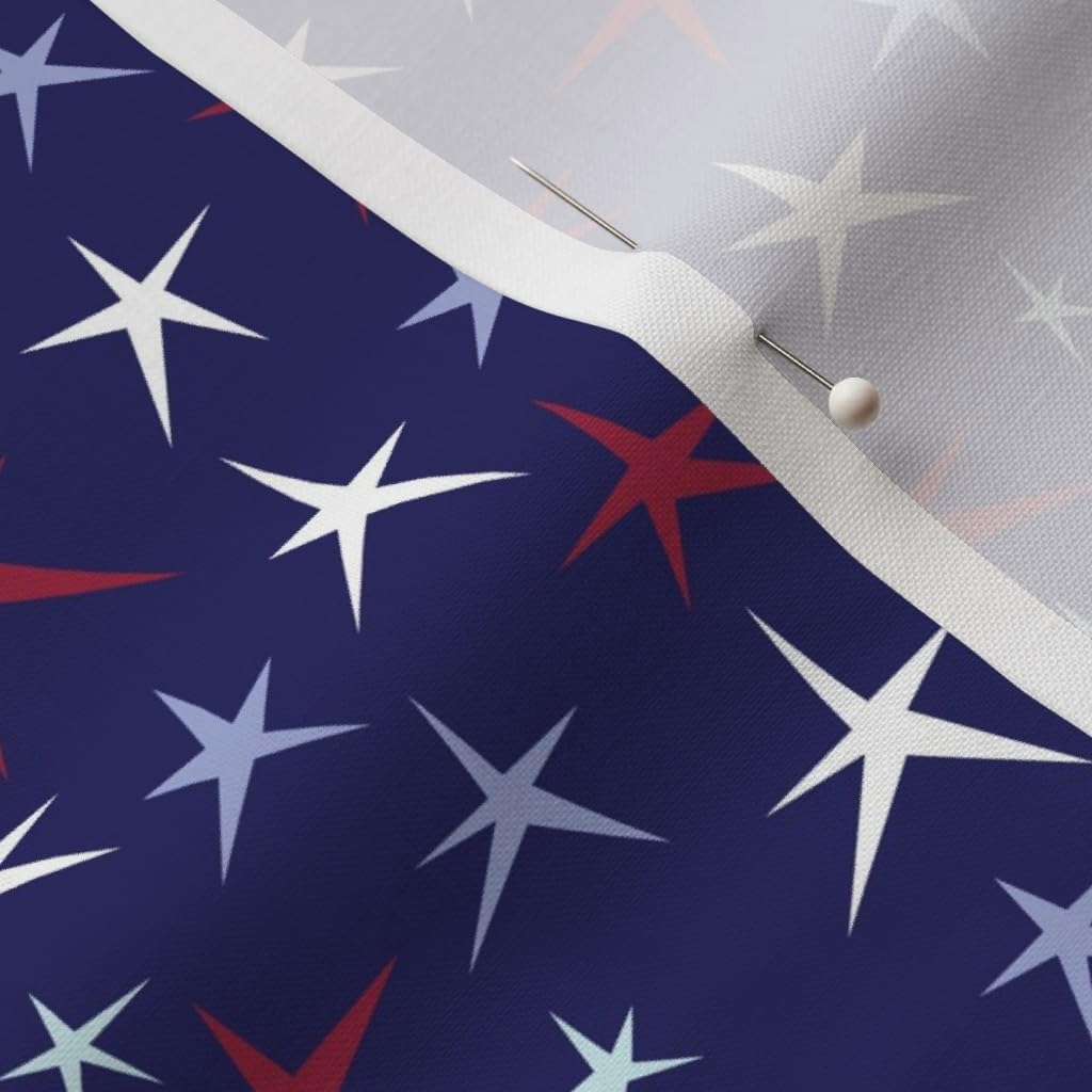 Spoonflower Fabric - Patriotic Stars Blue Multi America Holiday USA July Independence Day Printed on Petal Signature Cotton Fabric by The Yard - Sewing Quilting Apparel Crafts Decor