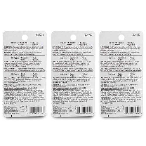 Miniatura 8 de Clubman Pinaud - Cera para bigote con aplicador de peine, para peinar y mejorar el color, neutra, 0.5 onzas (paquete de 3)