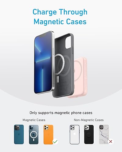 Miniatura 8 de Anker 321 MagGo Battery (PowerCore Magnetic 5K), Cargador de batería portátil e inalámbrico magnético de 5000 mAh, compatible con iPhone 1515 Plus15