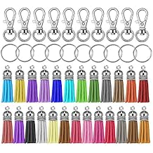 Selizo 150Pcs Swivel Hooks with Key Rings and Tassels Bulk for Keychain Crafts