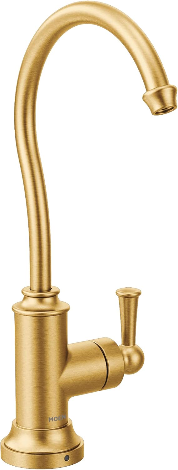 Moen Brushed Gold Sip Traditional Cold Water Kitchen Beverage Faucet with Optional Filtration System, S5510BG