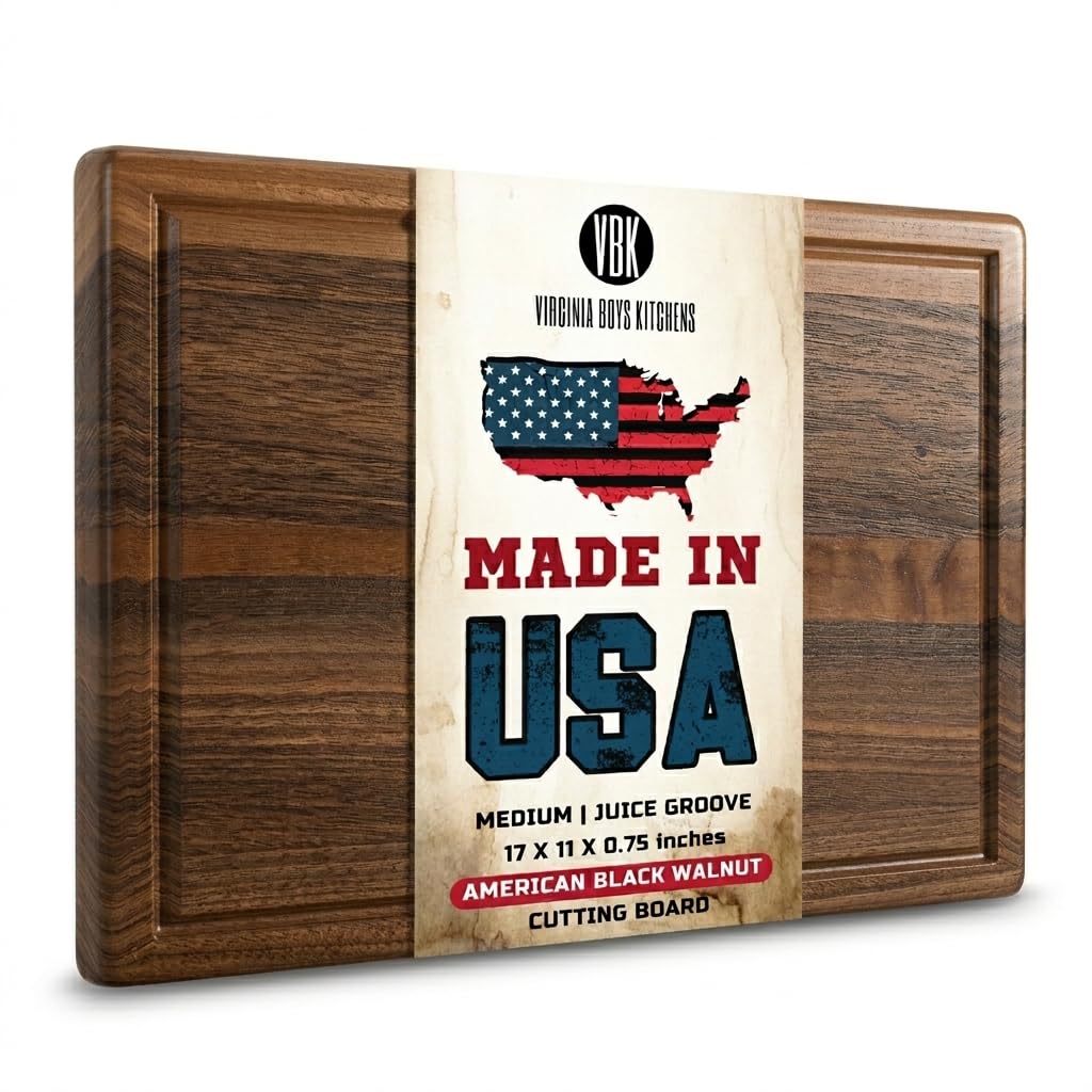 Virginia Boys Kitchens Black Walnut Wood Cutting Board