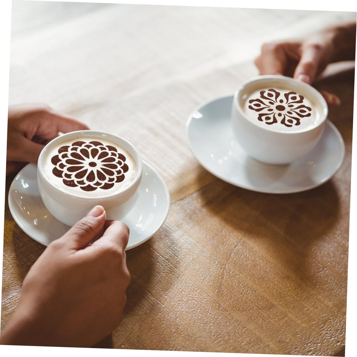 Ciieeo 3sets Stencil Acciaio Inossidabile Per Decorazioni Di Cappuccino e Latte Template Per Arte Del Caffè Facile Da Pulire e Utilizzare Vari Stili Per Creazioni Professionali