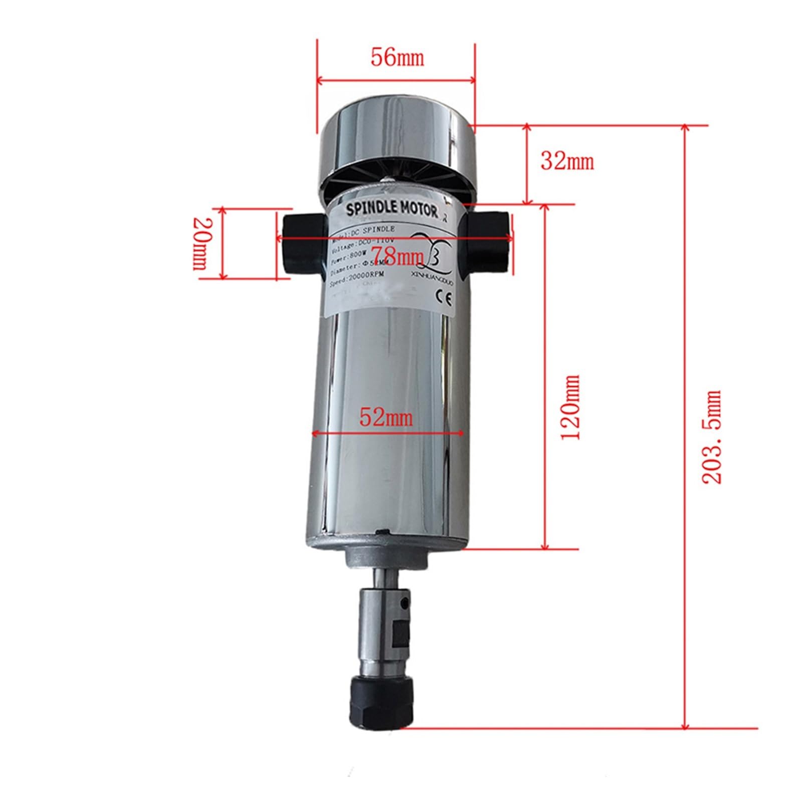 Chłodzony powietrzem 0,8 kW 20000 obr./min Zestaw silnika wrzeciona CNC ER11/uchwyt 800 W Silnik + regulator prędkości zasilania do grawerowania,Napęd elektryczny(Power Supply)