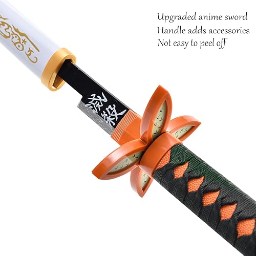Miniatura 3 de Espada Demon Slayer de 41 pulgadas, con espada de anime de soporte, espada Zenitsu, espada Tanjirou y espada Rengoku, varios estilos disponibles