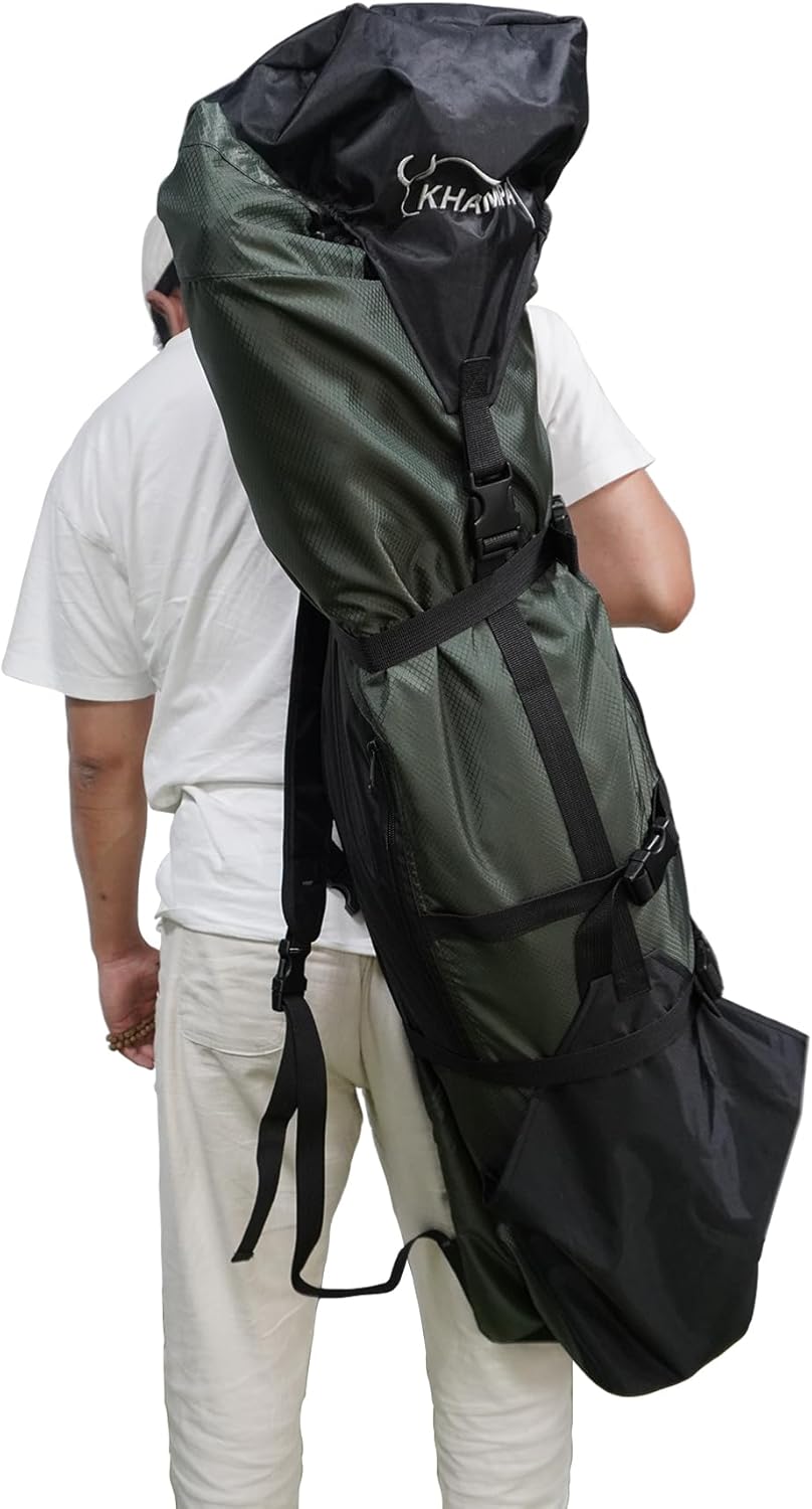 Hunting Ground Blind Carry BackPack - Adjustable Extra Long - Water Resistant - Backpack [Color: Green/Black]