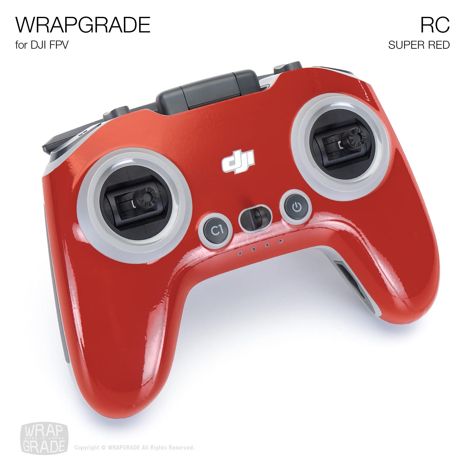 WRAPGRADE Skin Compatible with DJI FPV/DJI FPV Remote Controller 3 (Super RED)