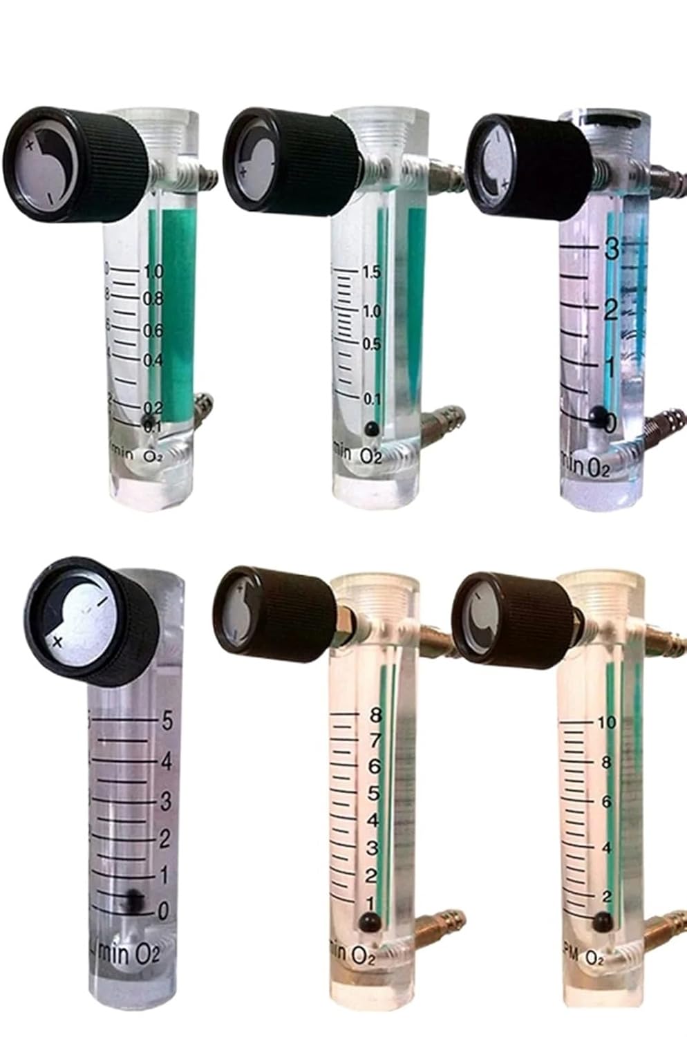 1pcs Air Oxygen Gas Flow Meter Flowmeter Caudalimetro Counter Flow Indicator O2 Oxigen Gas Meter Flow Device Switch 0-35L/min(1-5L per Min 116mm)