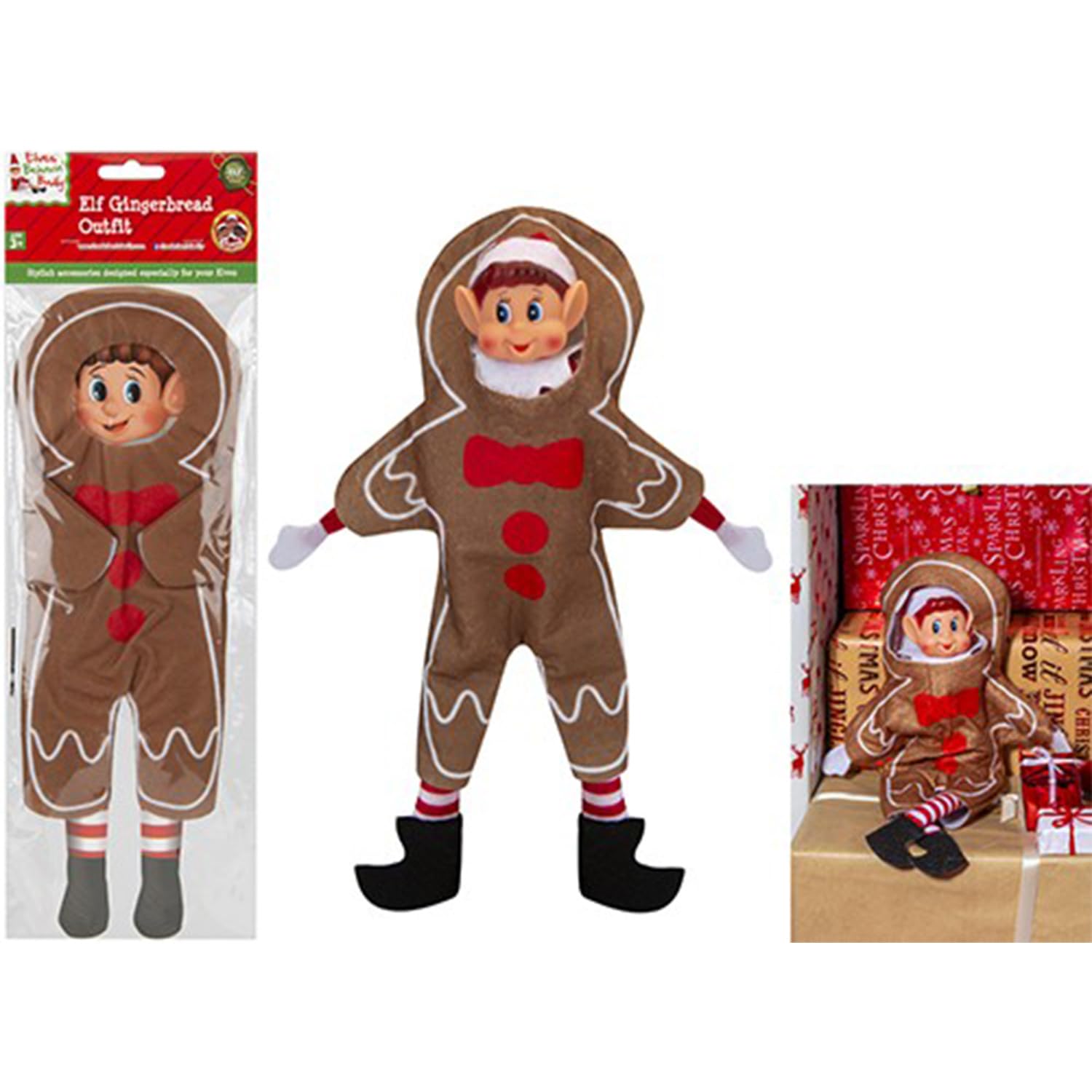 PMS Elves Behaving Badly Elf Doll Dress Up Outfit Christmas Novelty Accessory Gingerbread Man Costume
