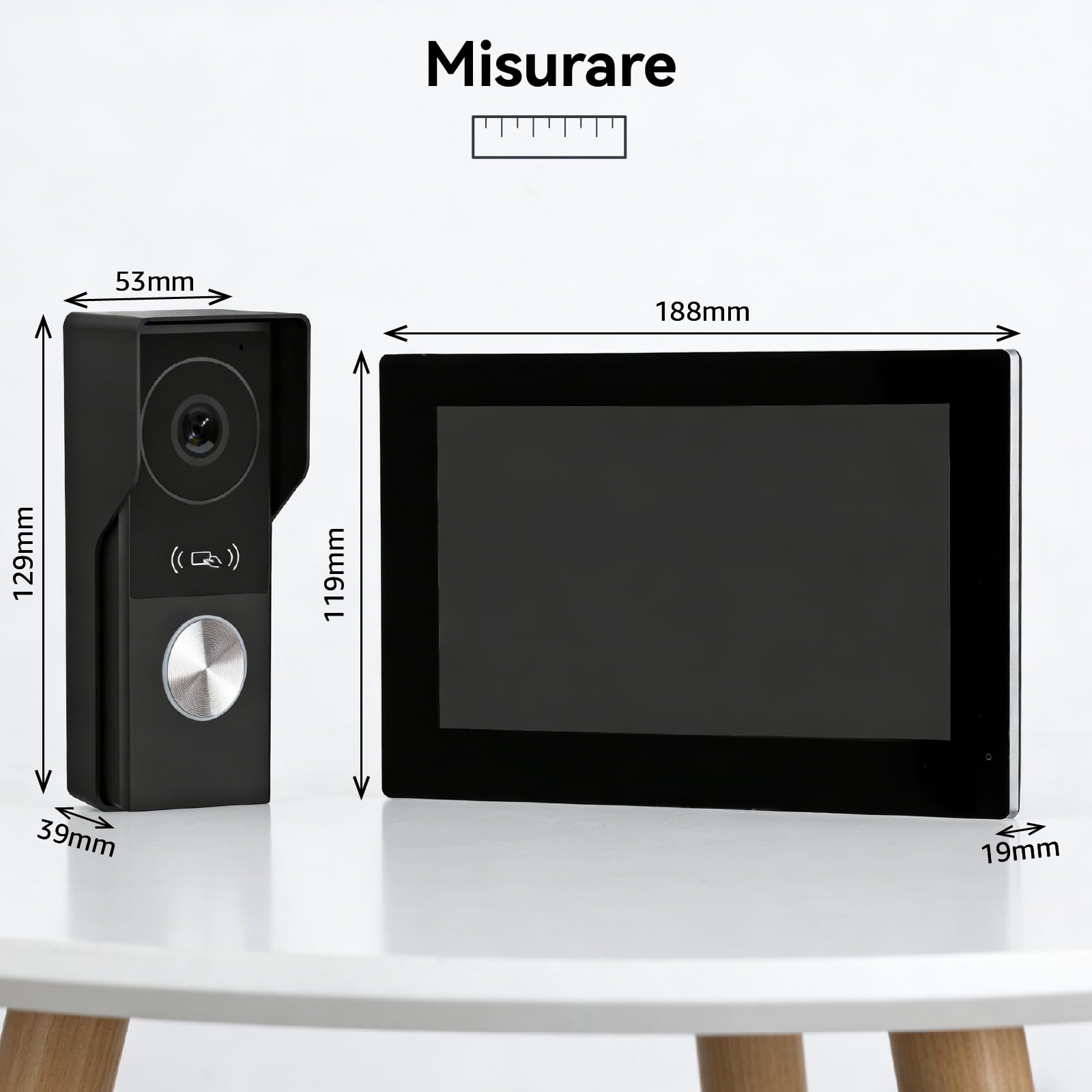 Videocitofono Connesso 2 fili, 7 Pollici Touch Monitor, 1080p, Audio Bidirezionale, Citofono con Sblocco Remoto, Rilevamento Umano,Visione Notturna