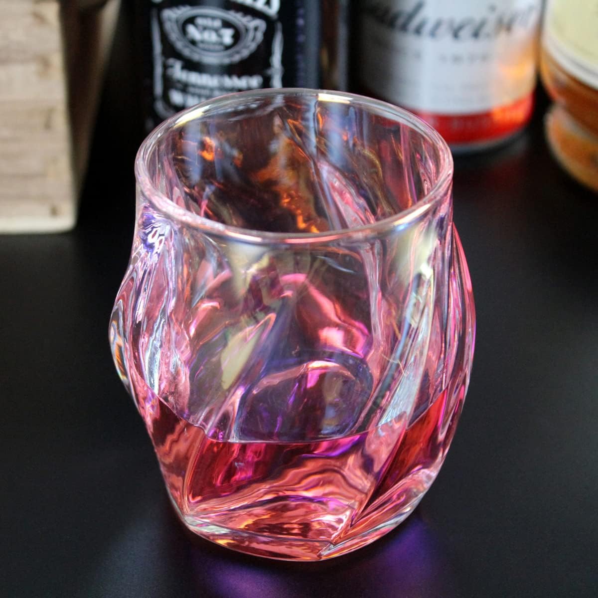 Whiskey Glasses Set of 2, Colorful Rock Glass, 8.5 OZ Drinking Glasses, Creative Twisted Crystal Old Fashioned Tumbler for Bourbon, Scotch, Cocktail, Tequila, Wine, Rum - Image 8