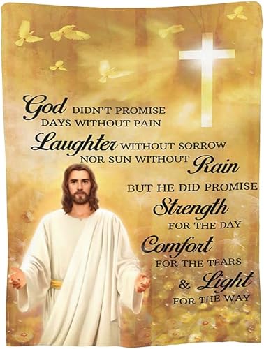 Miniatura 6 de Manta suave y acogedora de Jesucristo, manta de forro polar cristiana de Pascua, regalos para mujeres, hombres y adultos, escritura inspiradora, fe