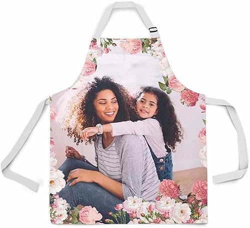 Miniatura 4 de Artsadd Delantal de cocina personalizado con bolsillo exterior, delantal personalizado para tu propia foto, delantal para hornear y cocinar para